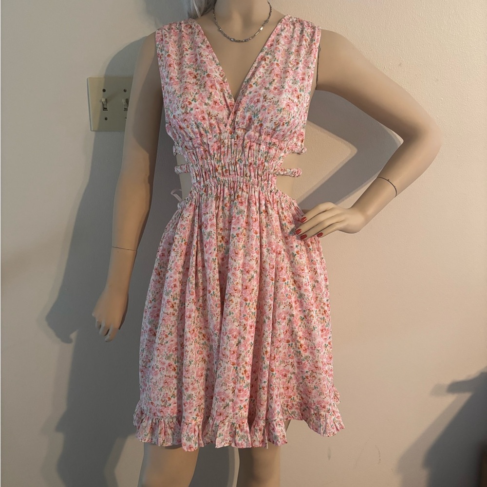 Magnolia floral Smocked Cutout Sundress